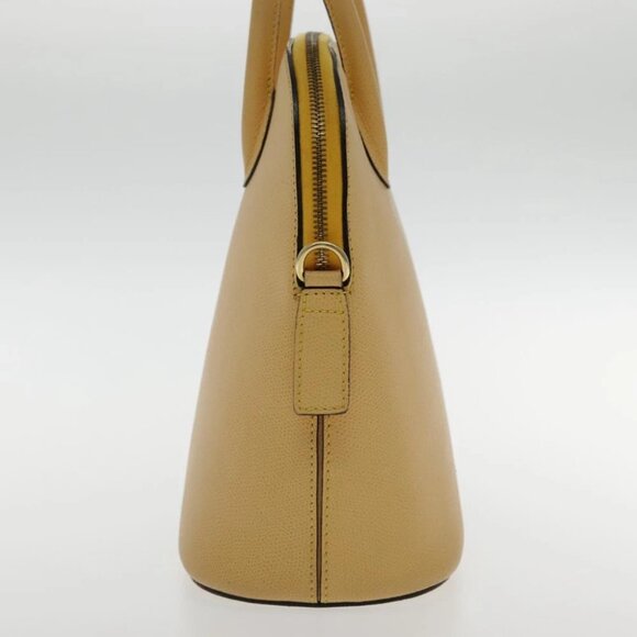 CELINE Hand Bag Leather Yellow Gold Auth 94782 - Picture 4 of 16